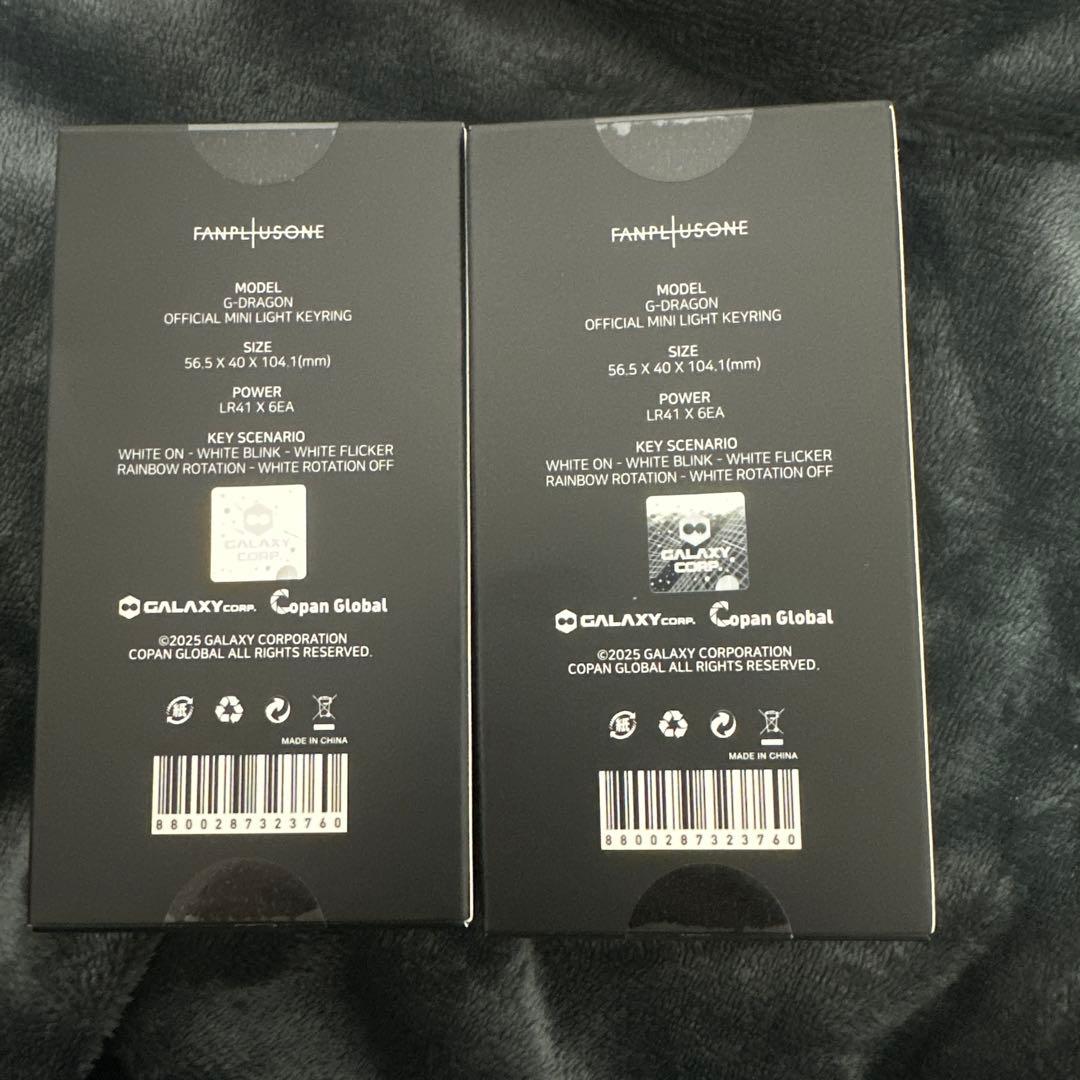 G-DRAGONジヨン 公式ミニペンライト キーリング キーホルダー2色セット
