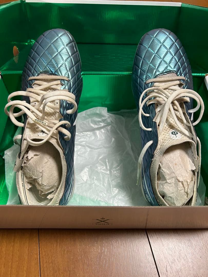 Nike サッカーシューズ 青緑色 キルティングデザイン