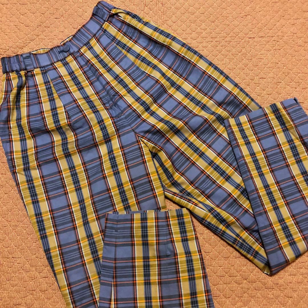 希少 クロエゴルフ Chloe GOLF チェックパンツ 綿100% 9号 美品