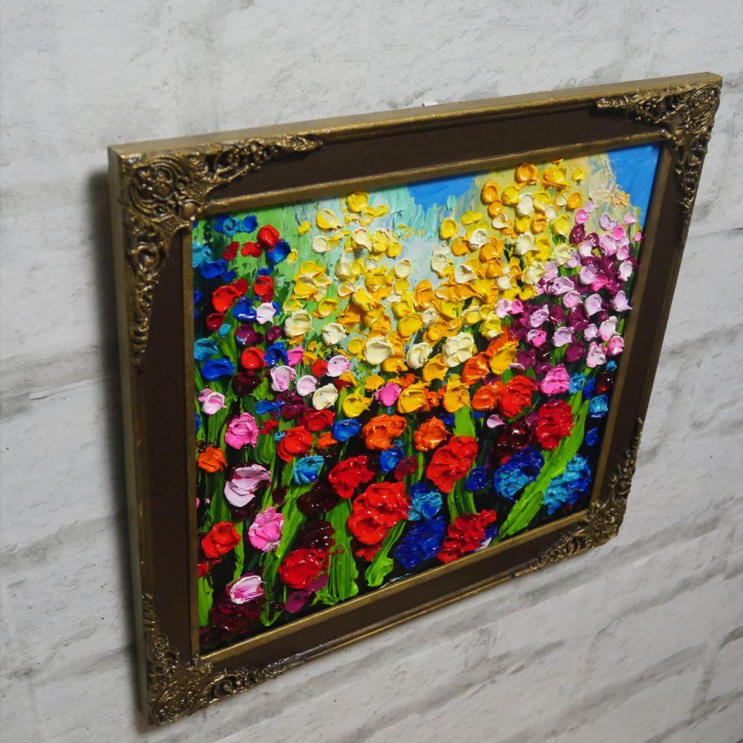 油絵 油彩 油彩画 絵 絵画【colorful flower garden】