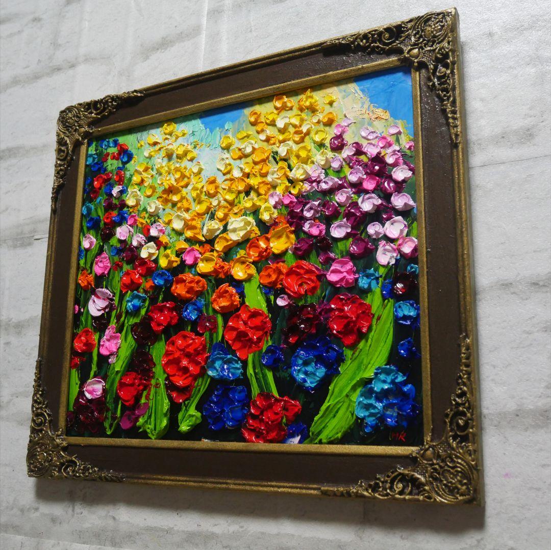 油絵 油彩 油彩画 絵 絵画【colorful flower garden】