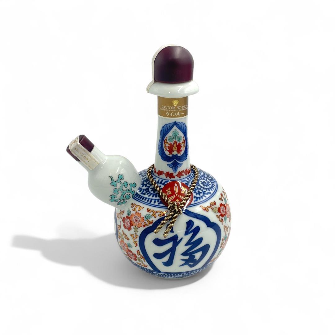 【未開栓】希少サントリー/染錦「福寿」文乳首徳利瓶/有田焼/600ml