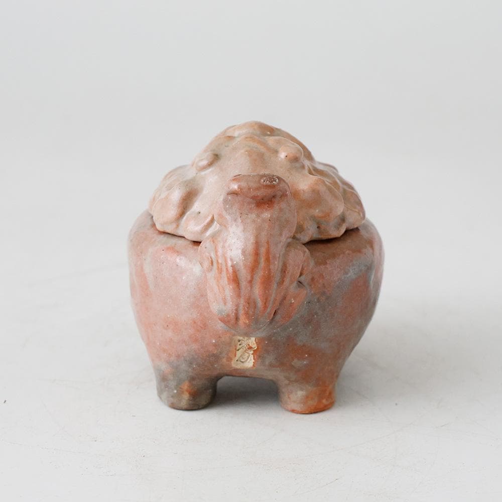 希少 古府焼 獅子香炉 北村光月 大正3年 箱書あり 越中富山 郷土玩具 時代物