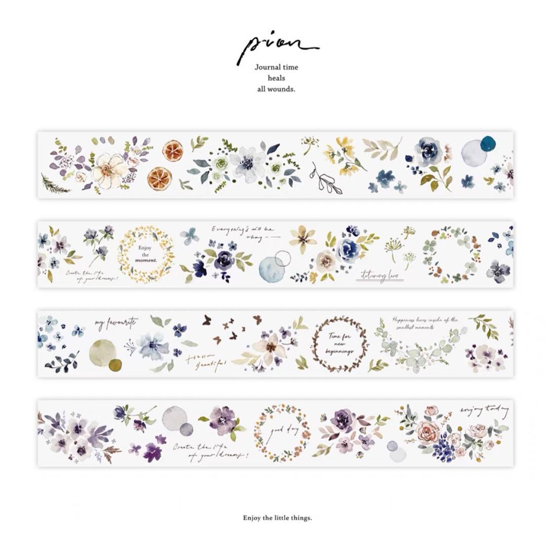 台湾作家　花邊　pionマステ　PETマスキングテープ