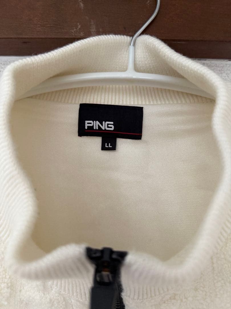 PING ジャケット LL ホワイト　ゴールドライン