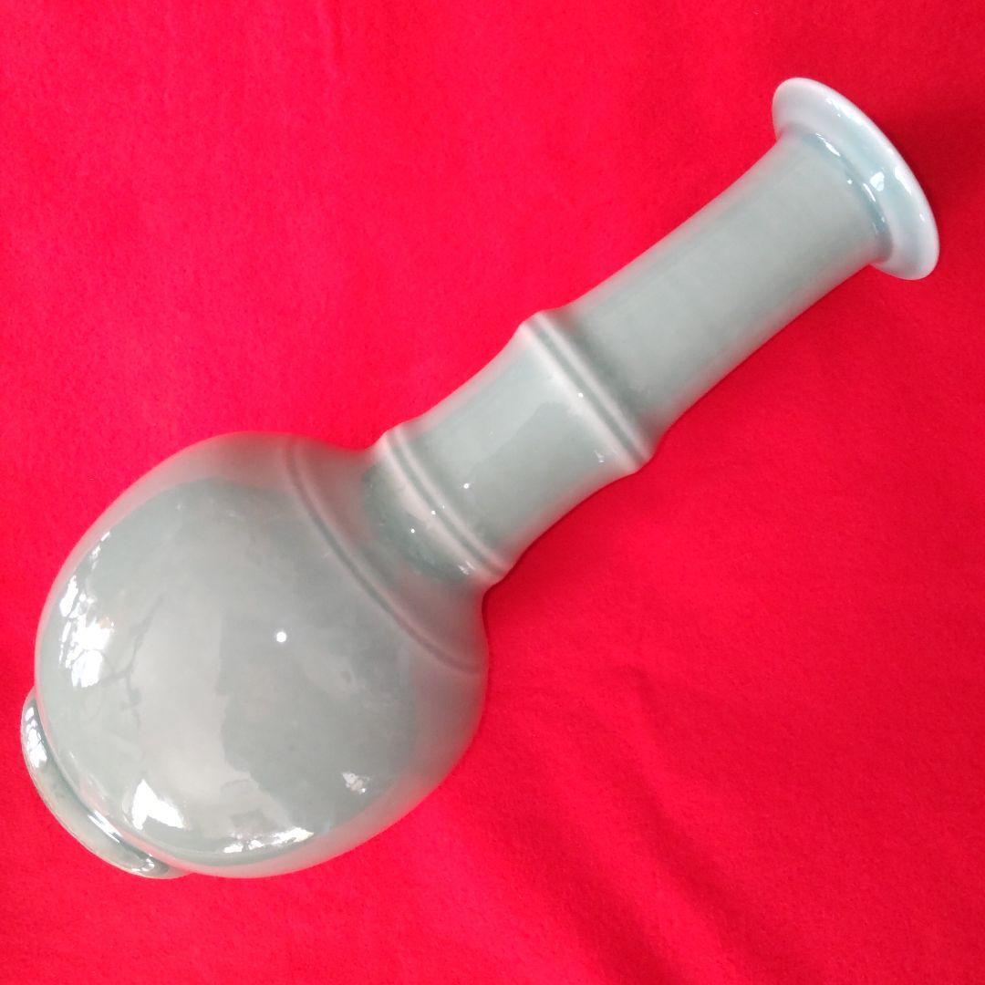 江戸時代京都焼青磁竹首花瓶