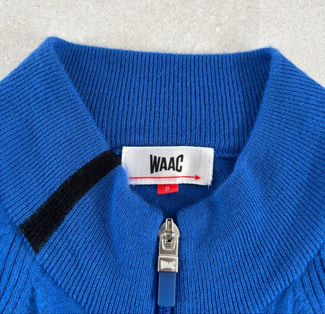WAAC ワック ウールニット ジップジャケット ブルー　M