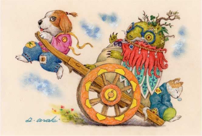 【原画（額縁無し）】『ボンサイ様』（盆栽　苔　植物　五穀豊穣　お米）