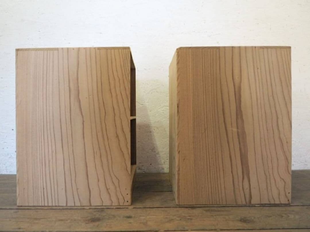 1110 2台組　レトロな杉のオープンラック　収納棚飾り棚　本棚　古家具　ケース