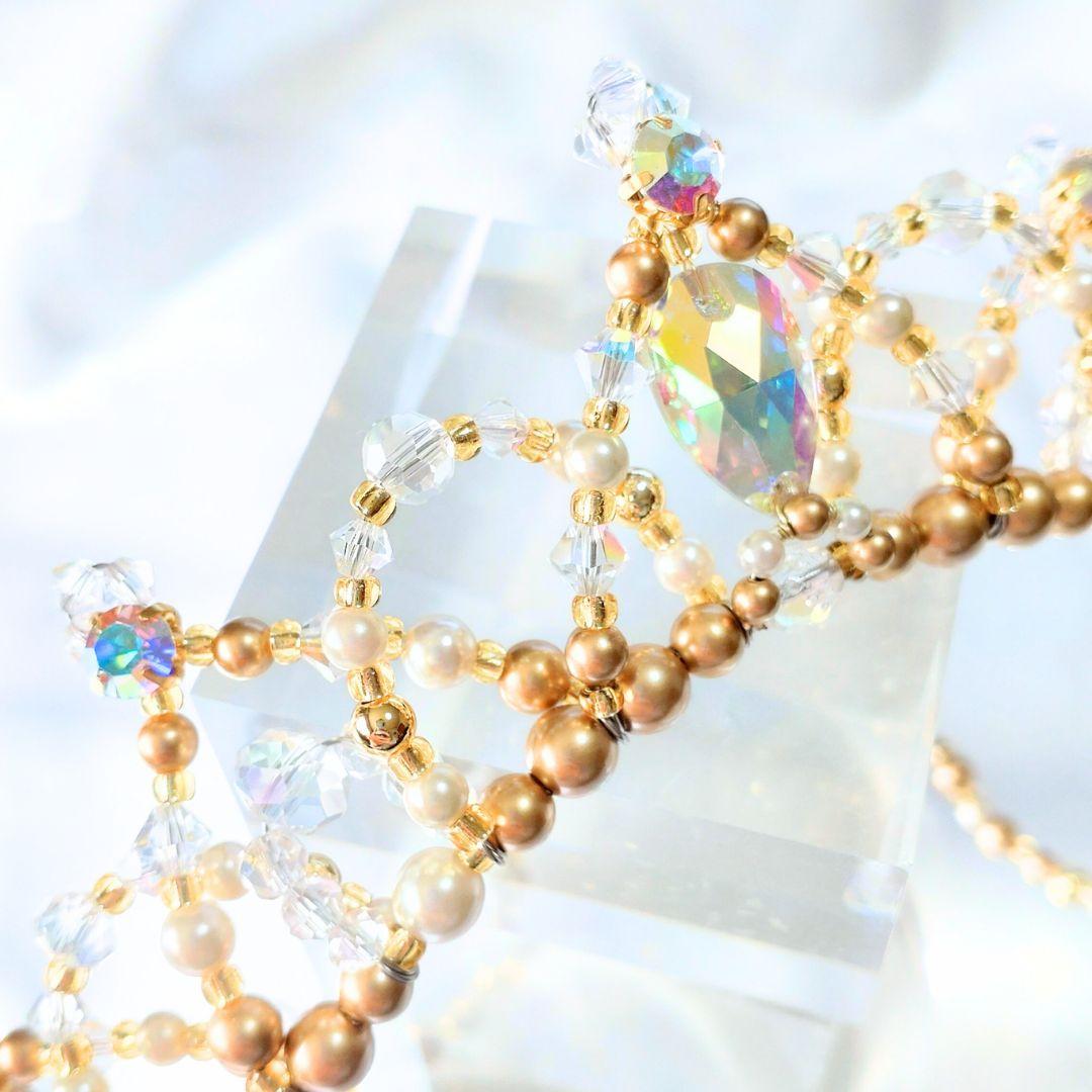 バレエ 2連 ティアラ セパレートタイプ ゴールド コーム付