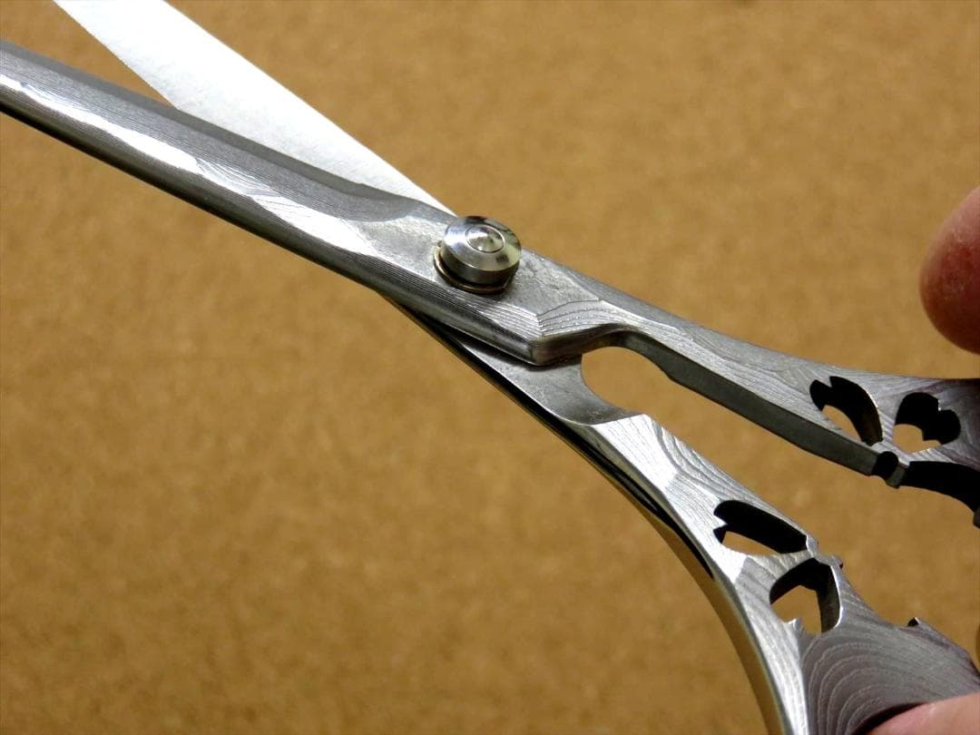 関の刃物 エムカスタ はさみ 桜 ダマスカス 32層鋼 V金10号 桐箱入 高級