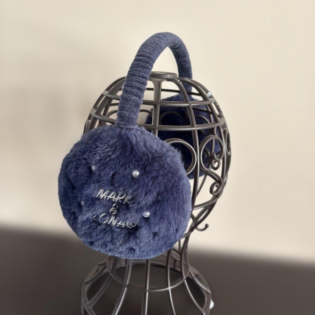 MARK&LONA マークアンドロナ　ファー耳あて ブルー