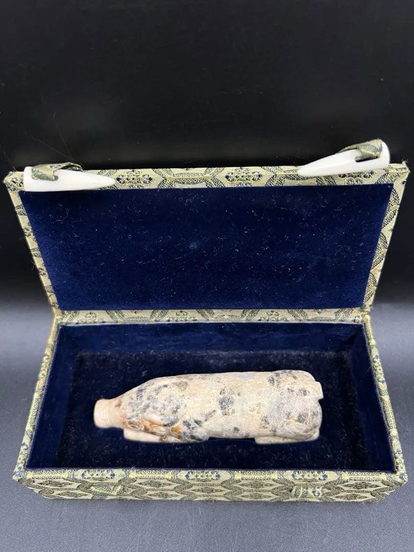 中国時代石握猪 古玉猪握 共箱 骨董 玉製品 中国古美術 重133g