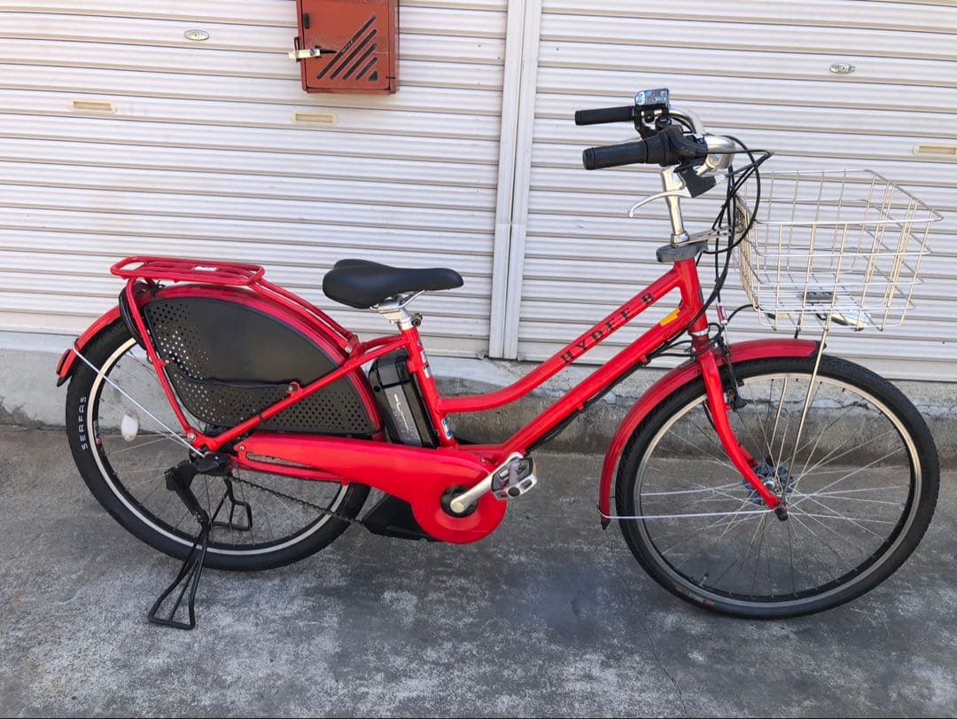 ブリヂストン新機種電動アシスト自転車ハイディB26インチレッドアルミボディー
