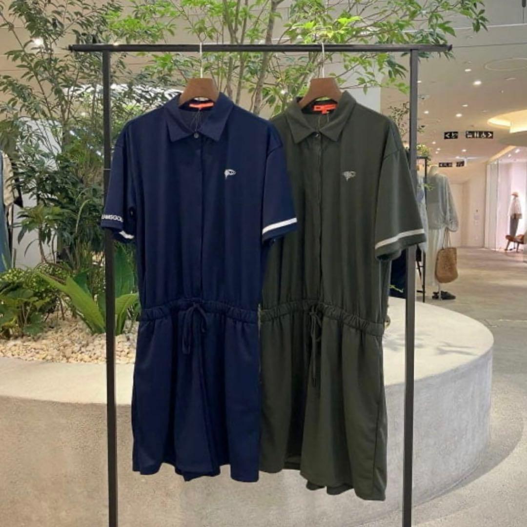 ビームスゴルフ ORANGE LABEL ストレッチ 袖ロゴ オールインワン