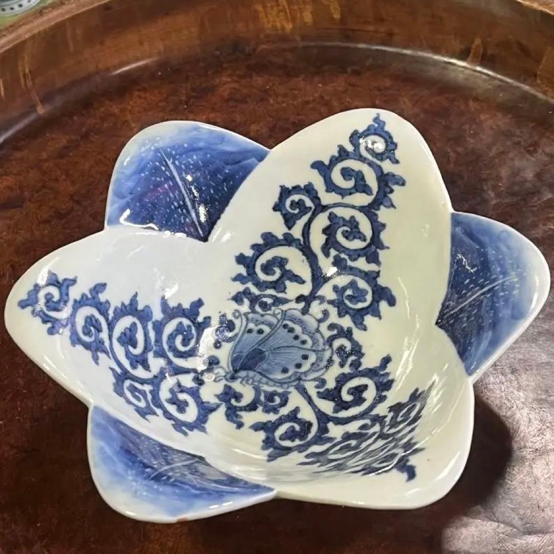 古伊万里　蝶　唐草　無傷完品　蛸唐草　花唐草　藍九谷　柿右衛門　染付