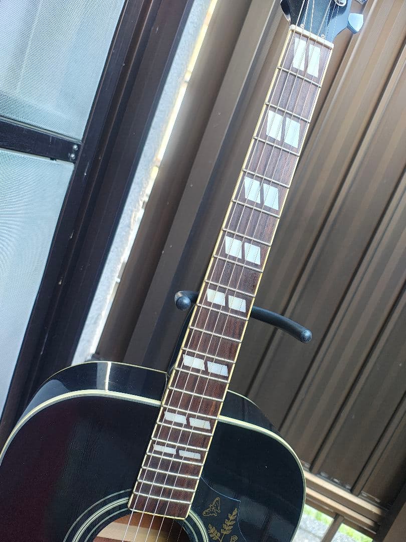 美品 ブラックハミングバード ピックアップ付エレアコ レリック加工