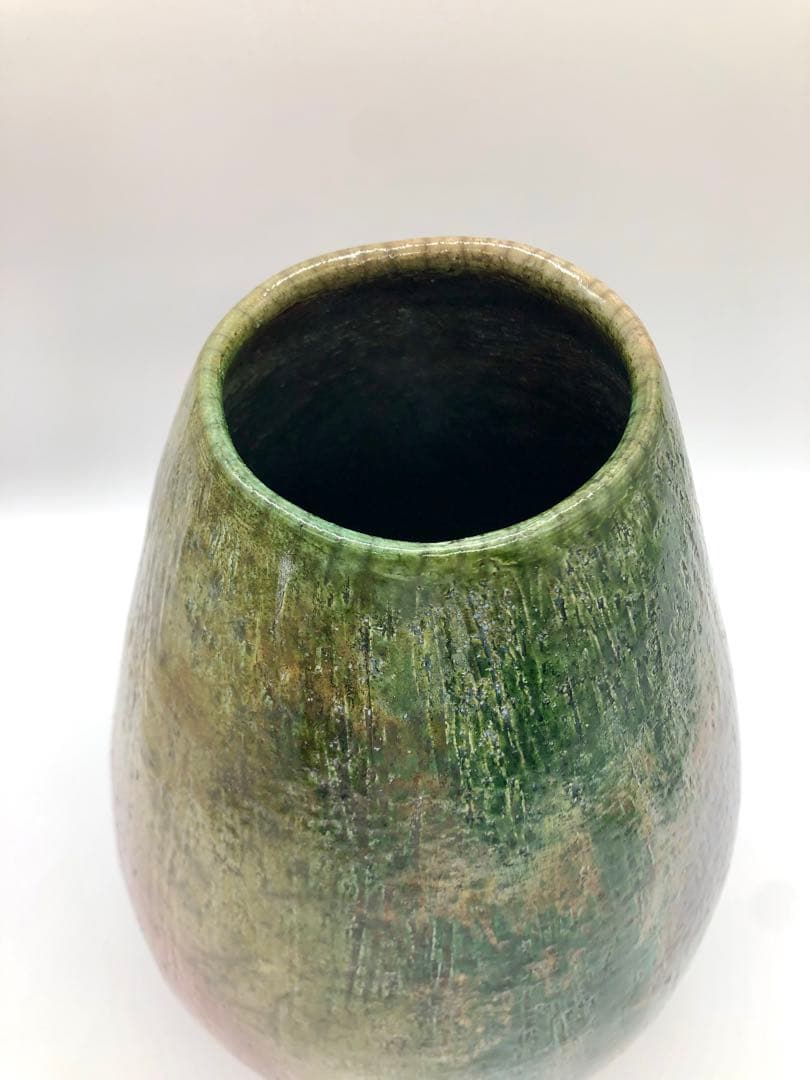 十一代　大樋長左衛門　大樋窯変　花入　花瓶　花器　大樋焼