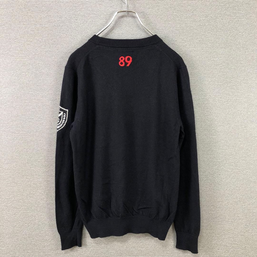 PEARLY GATES ロゴ 長袖ニット 4 ブラック