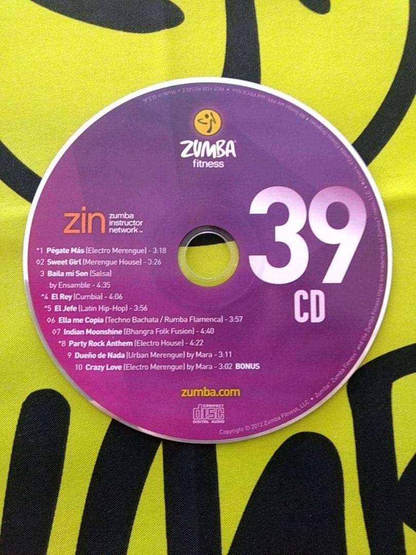 希少品　ZUMBA　ズンバ　ZIN39　CD ＆ DVD　インストラクター専用