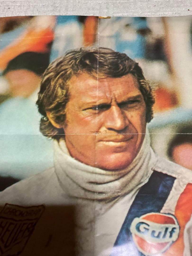 スティーブ・マックウイーン／栄光のルマンポスター【画鋲跡　折り目、破れ有ります】