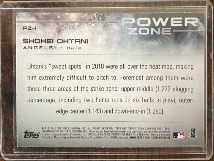 【美品】祝MVP  大谷翔平　POWER ZONE カード