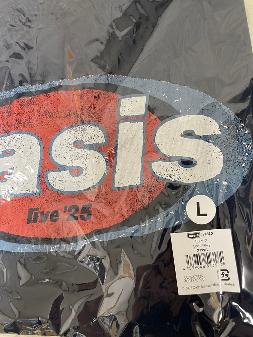 即完売 LサイズOasis live'25 TシャツNavyオアシス アディダス