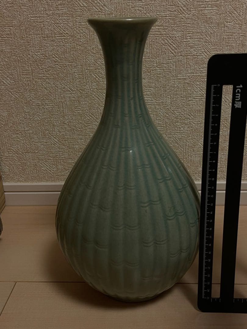 骨董 高麗青磁竹節文瓶