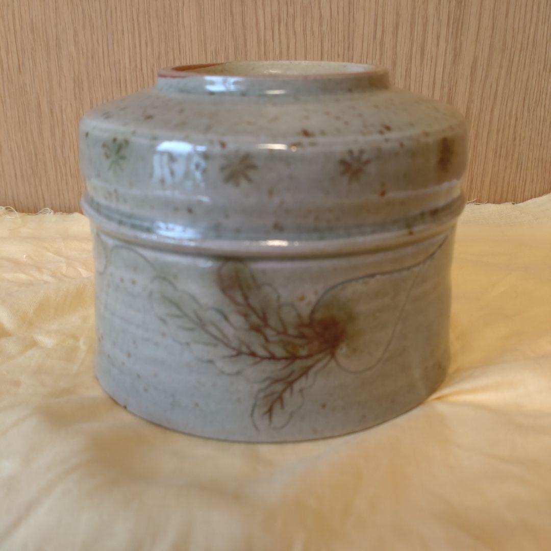 抹茶茶碗　黄瀬戸　胴紐　蕪線彫　加藤十右衛門造　共箱