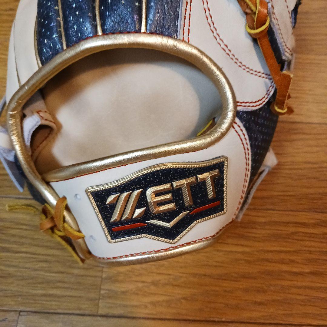 ZETT 軟式用グローブ ネイビー/ベージュ　プロステータス　限定　源田モデル