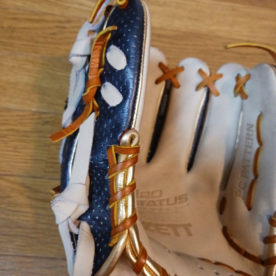 ZETT 軟式用グローブ ネイビー/ベージュ　プロステータス　限定　源田モデル