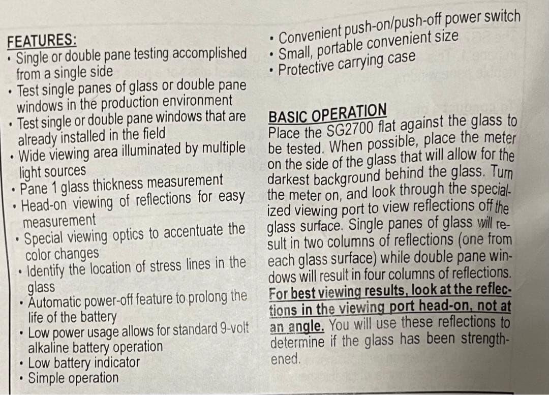 強化ガラス判別器　SG2700