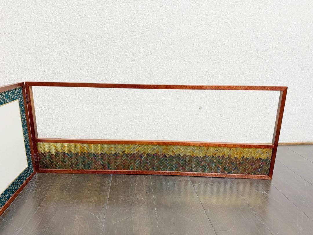 未使用 茶道具 堀内宗完作 片面 こまつふき縁 アジロ 腰風炉先屏風 板書付共箱