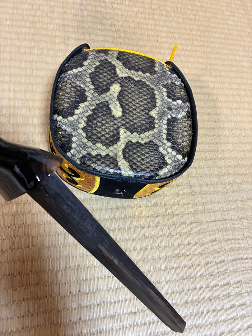 沖縄三線　島黒木！島クルチ！江戸ユナー型！本蛇皮一枚張り！