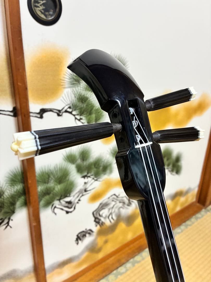 沖縄三線　島黒木！島クルチ！江戸ユナー型！本蛇皮一枚張り！