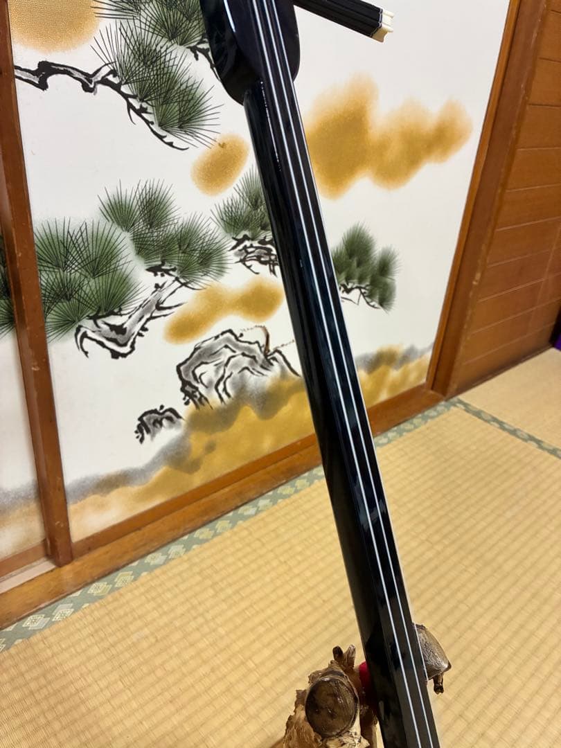 沖縄三線　島黒木！島クルチ！江戸ユナー型！本蛇皮一枚張り！