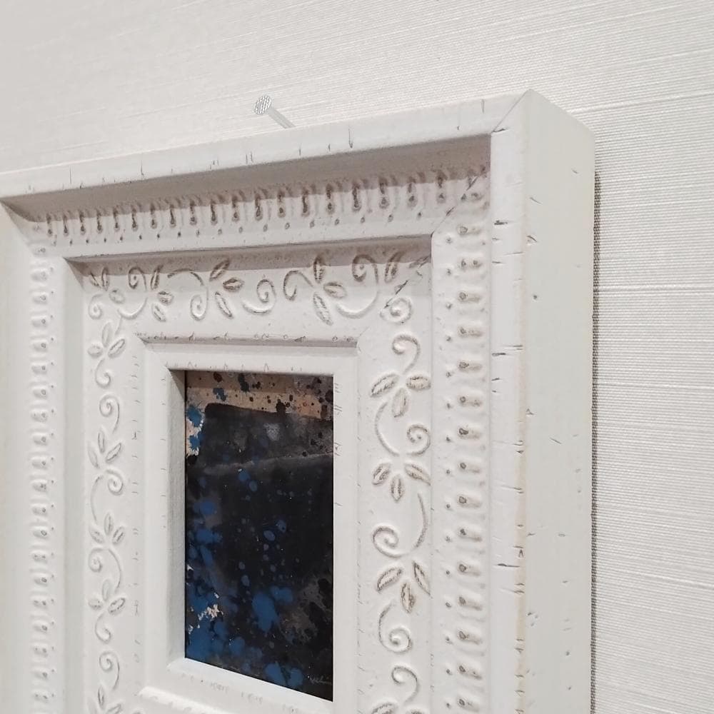 内野隆文　夜の街　絵画　抽象画　段ボールにアクリル絵具　現代アート　額縁　真作