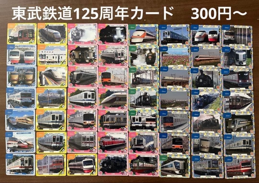 東武線　電車カード　125周年　記念カード　東武鉄道　特急電車