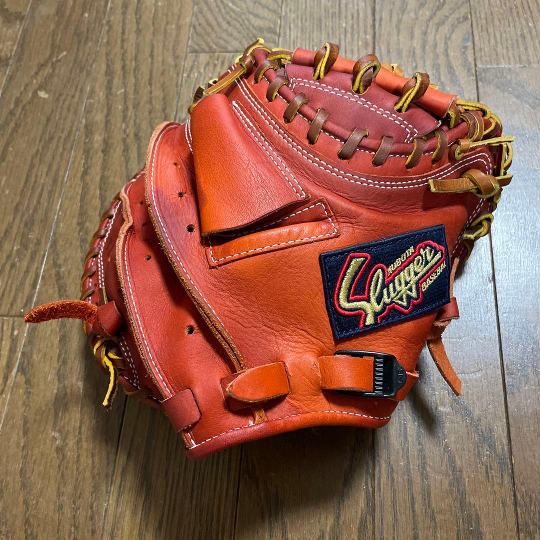 スラッガー 軟式グローブ キャッチャーミット練習用 オレンジ