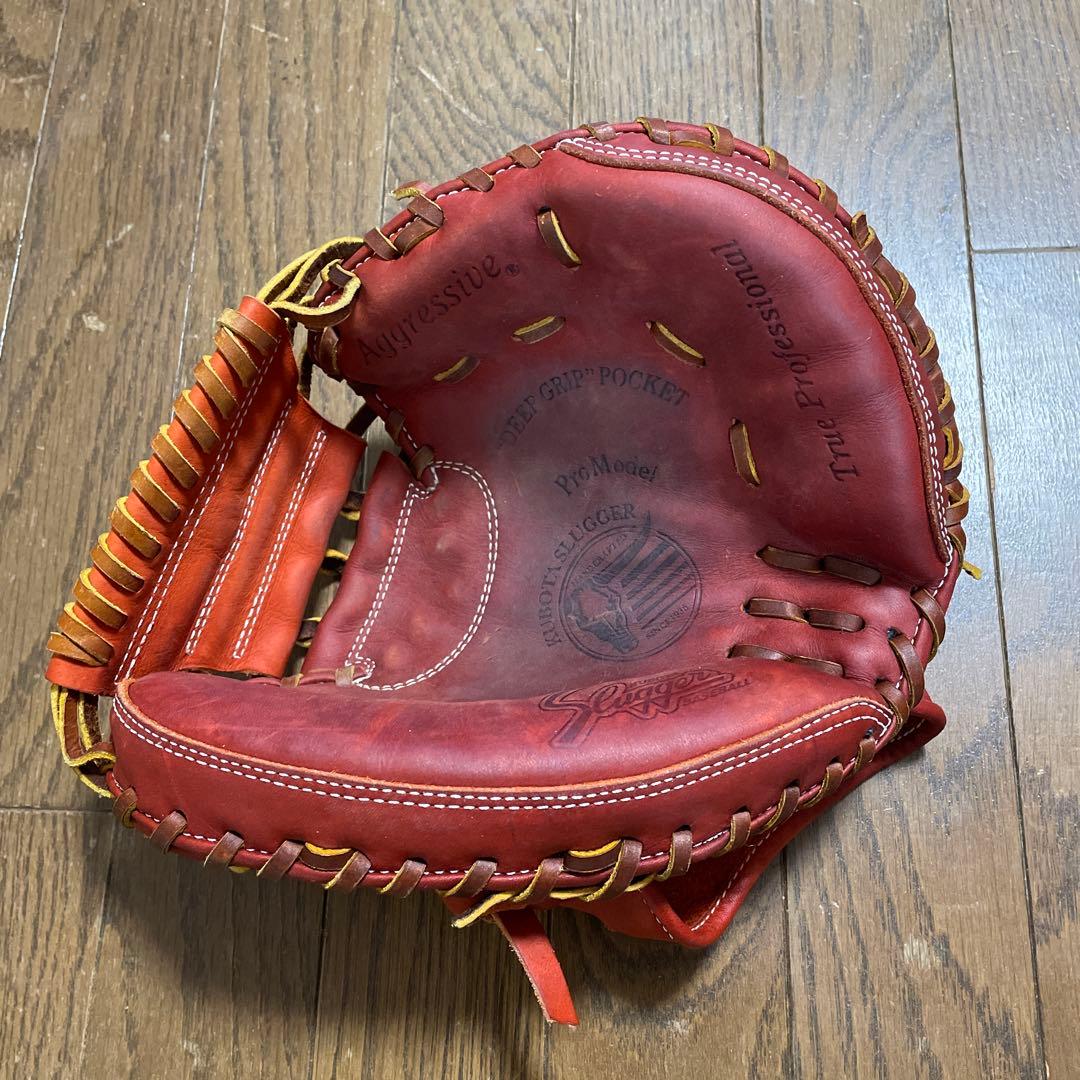 スラッガー 軟式グローブ キャッチャーミット練習用 オレンジ