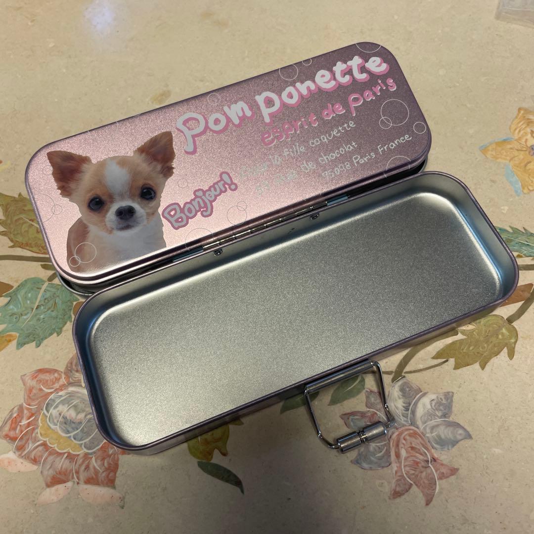 ポンポネット　チワワ　初期　缶ペンケース　ナルミヤ　平成レトロ