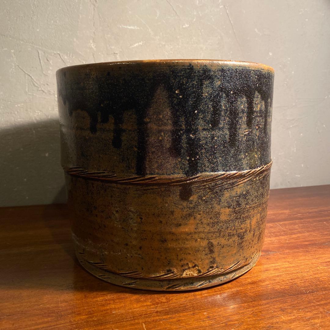 時代物 会津本郷焼 鰊鉢 焼き物 骨董品 古道具 花入 水盤 インテリア