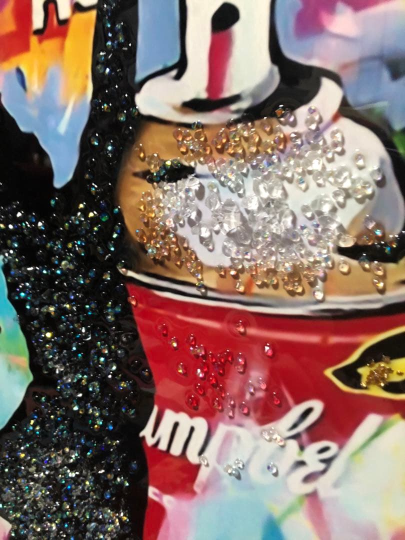 新品未使用 特大レジンアート　水晶レジンパネルアート　バンクシー水晶レジンアート