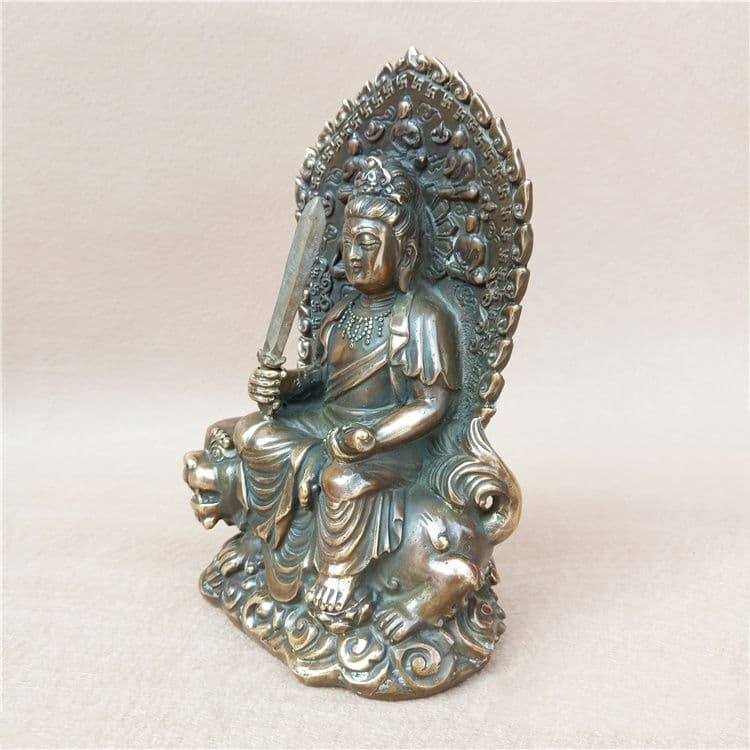 仏教美術 仏像 不動尊菩薩 銅製 仏像 彫刻 置物 開運 風水