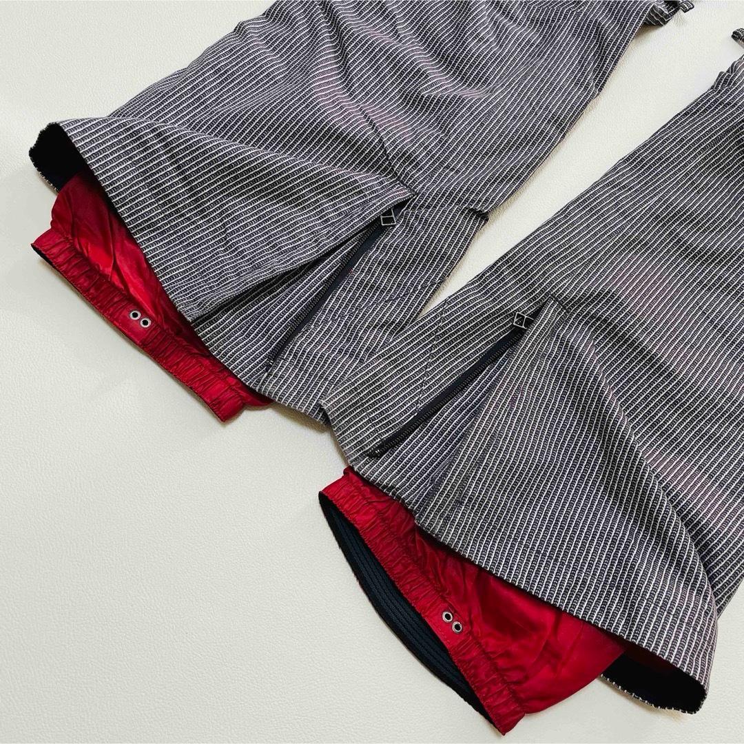 6665 バートン　ビブパンツ　ストライプ　ヒッコリー　ポーチ付き