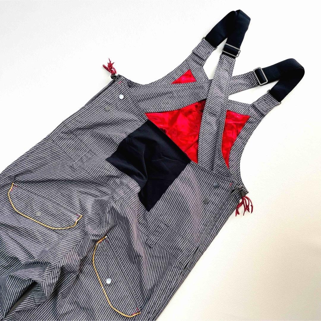 6665 バートン　ビブパンツ　ストライプ　ヒッコリー　ポーチ付き