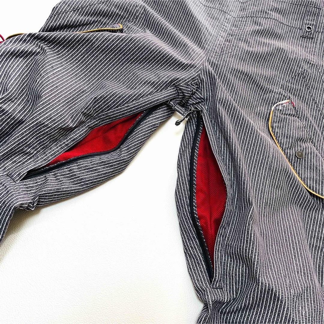 6665 バートン　ビブパンツ　ストライプ　ヒッコリー　ポーチ付き