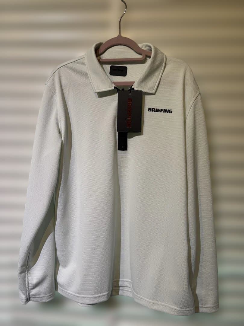 【新品】ブリーフィングレディースサイズL 長袖ZIP SHIRT ホワイト