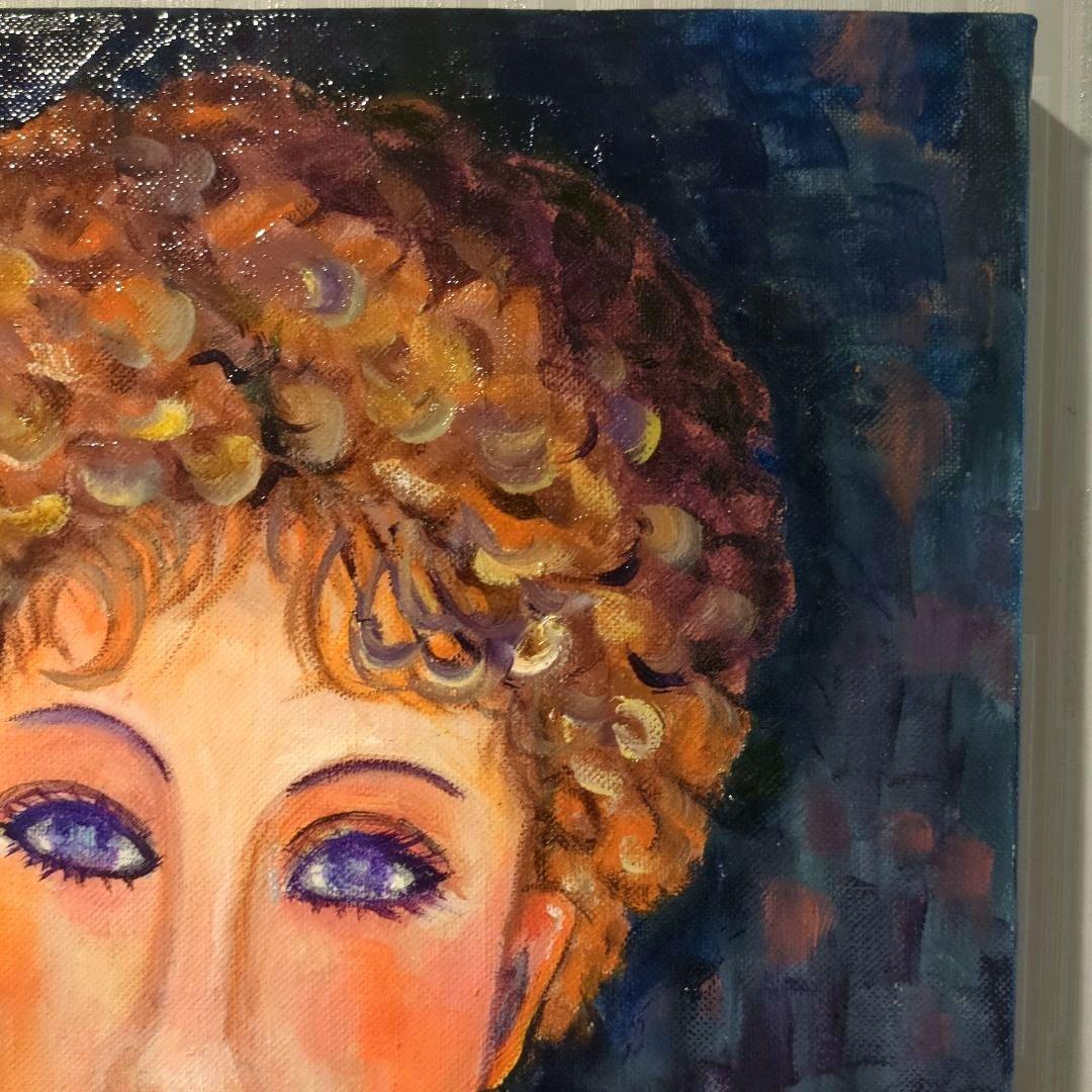 キャンバス油絵　専用　ショートヘアーのパリの女性　モディリアーニ　名画オマージュ