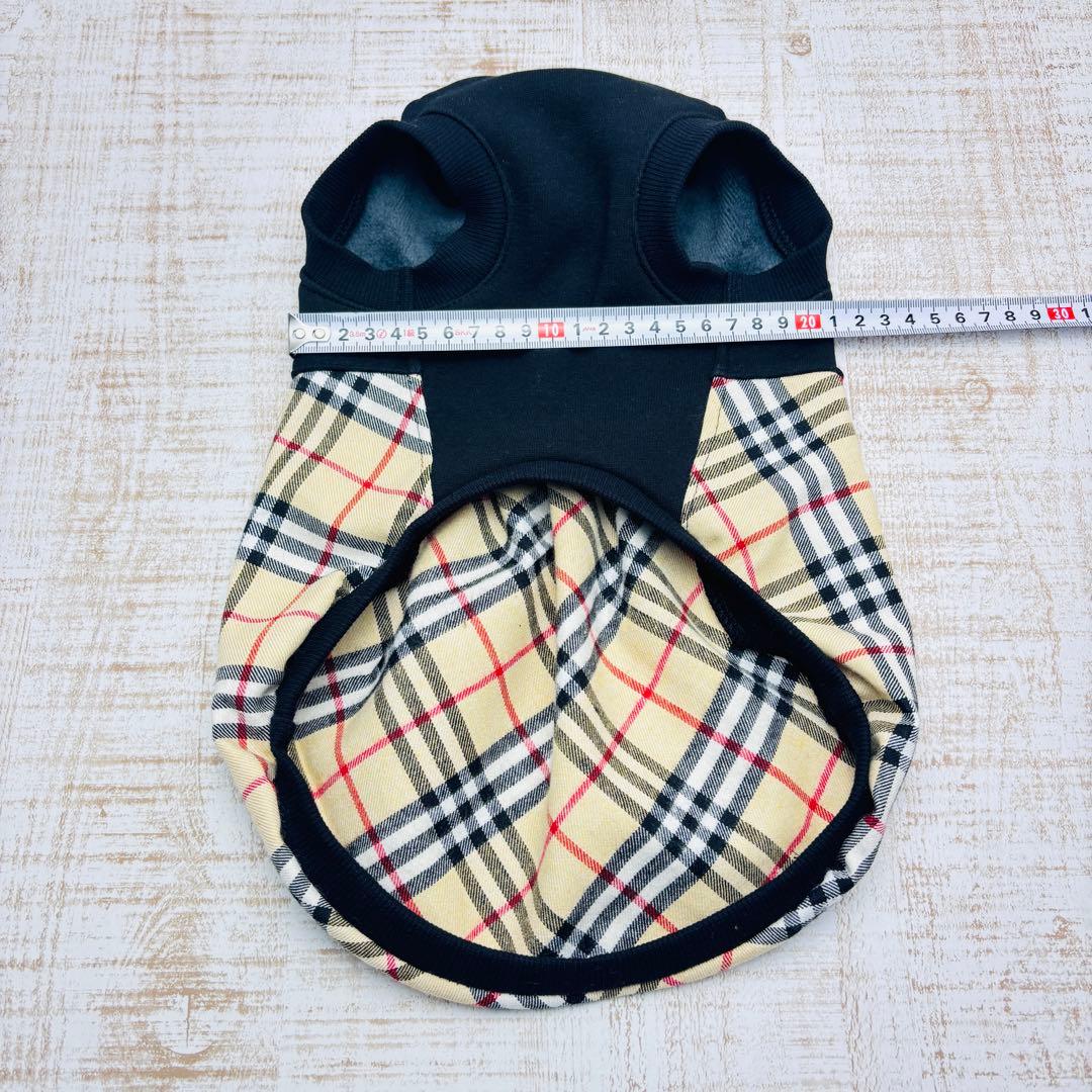 【オーダーページ】犬服　黒暖か裏起毛ニットのバルーンワンピース